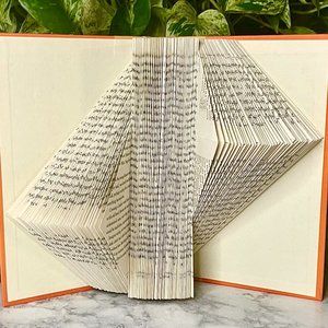 Upcyceld Vintage Book Decor Folded Book Art / 3D Book Sculpture / Book Origami